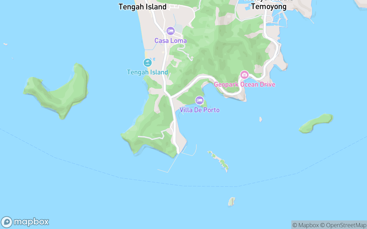 Map showing the location of Jeti Teluk Baru