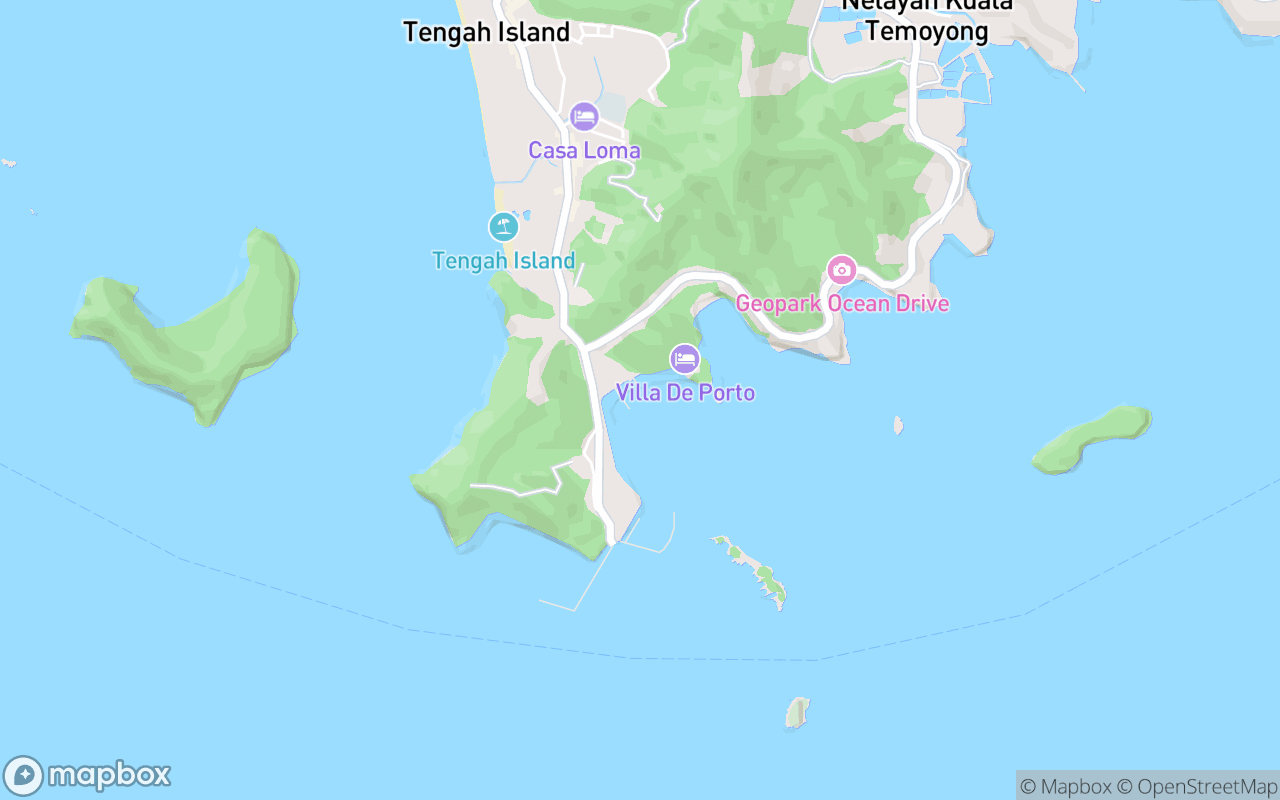 Map showing the location of Boat Tour (Teluk Baru)
