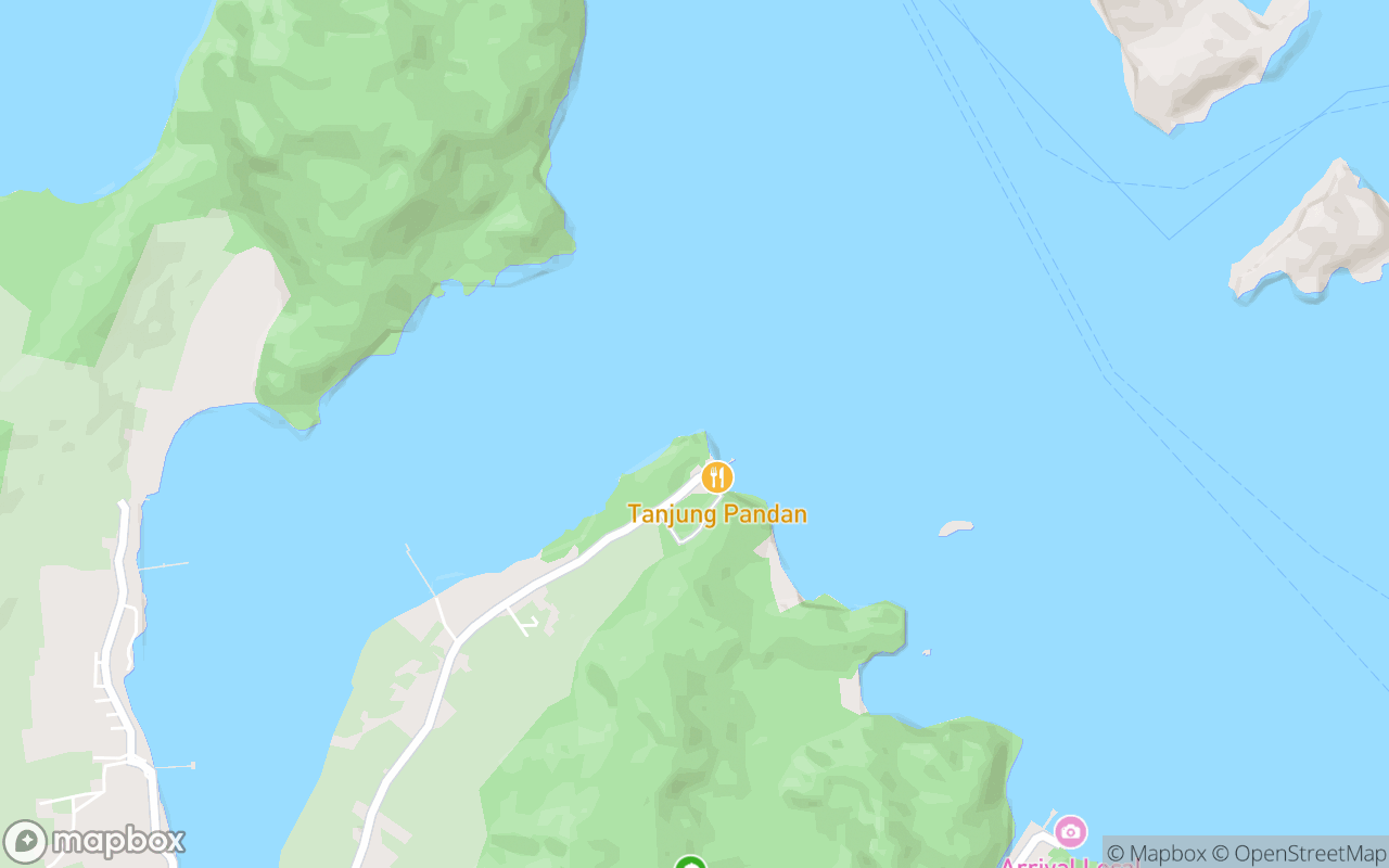 Map showing the location of Tor Granit Tanjung Pandan