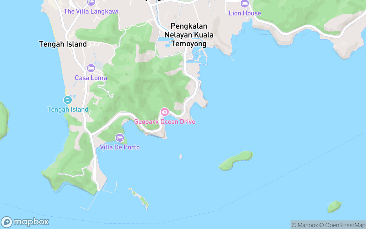Map showing the location of Teluk Baru