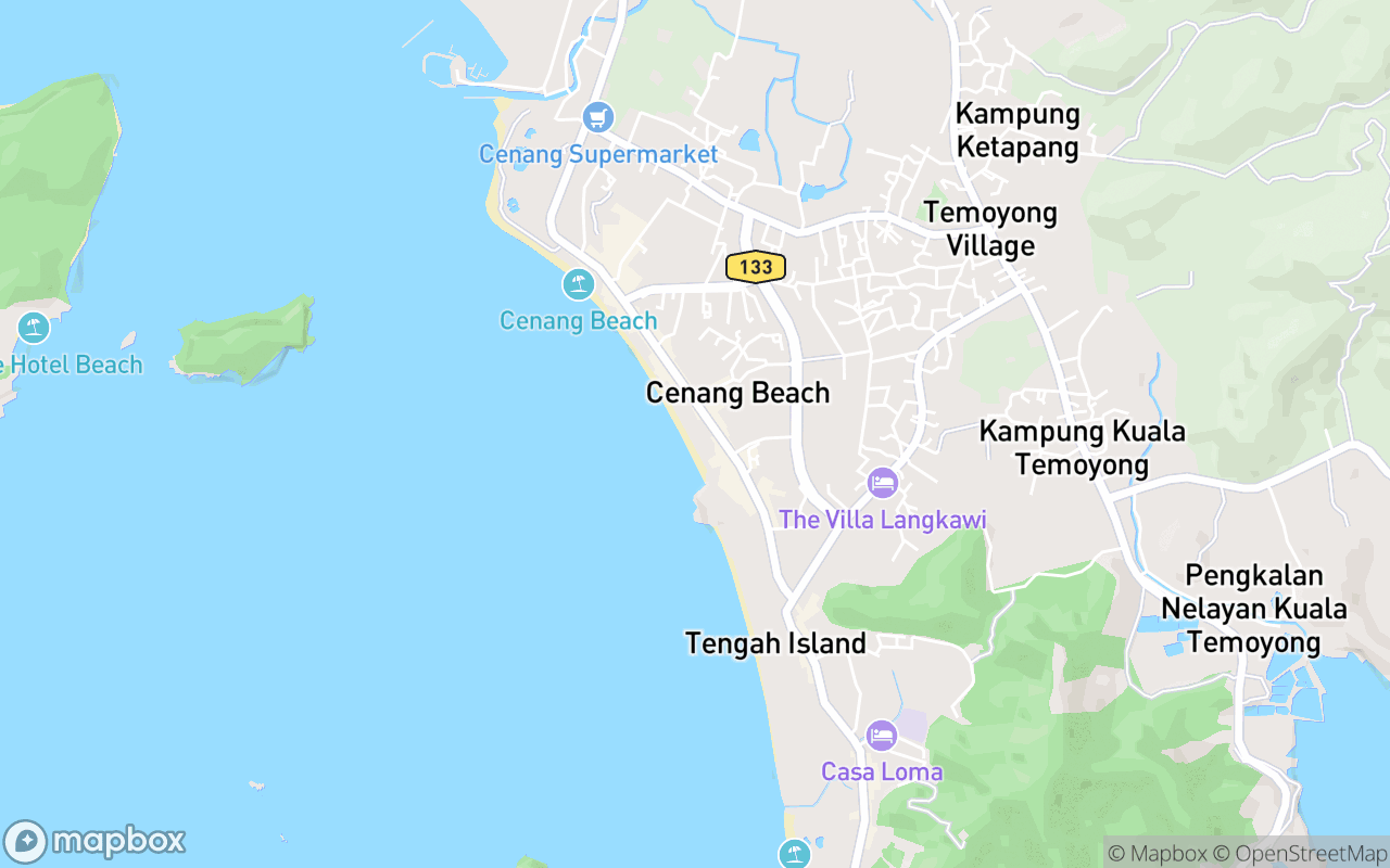 Map showing the location of Yellow Beach Cafe