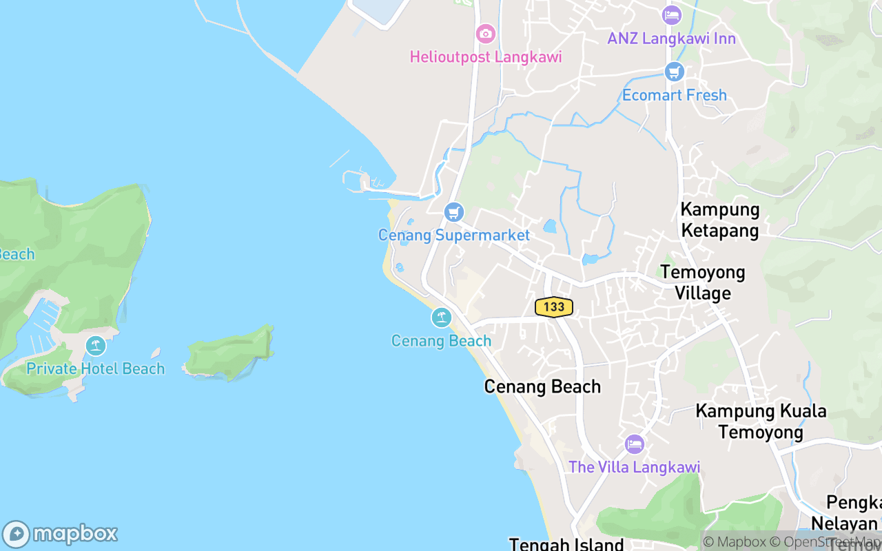 Map showing the location of Laman Padi Langkawi