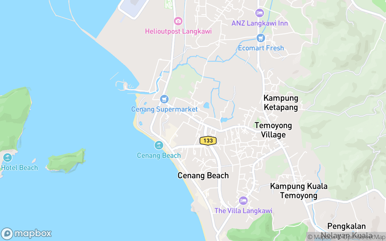 Map showing the location of Temoyong Night Market (Thursday)