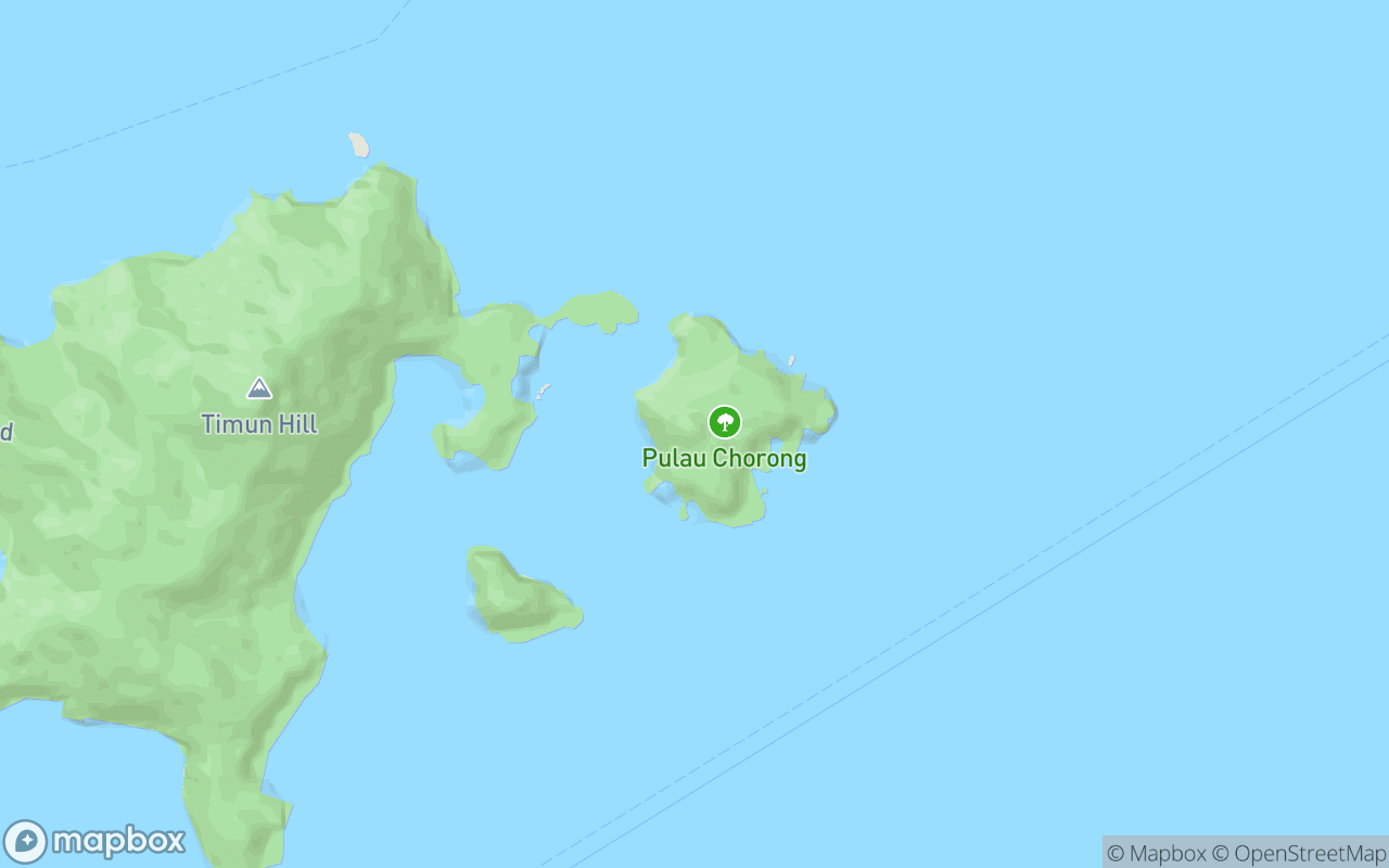 Map showing the location of Pulau Chorong 