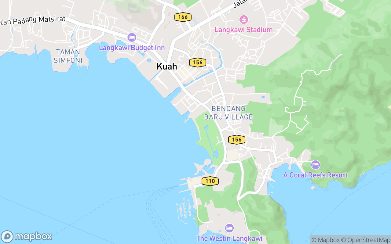 Map showing the location of Pantai Lagenda (Langkawi)