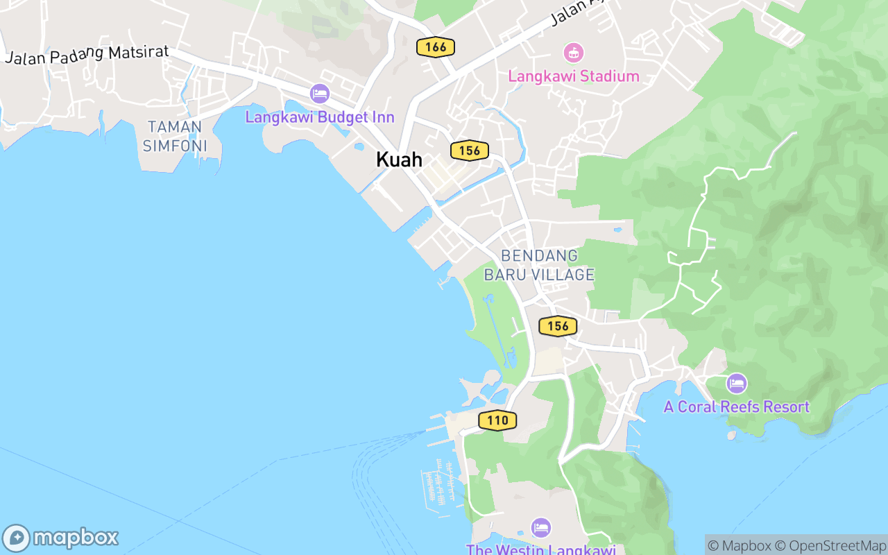Map showing the location of Jeti Pelancongan Kuah (Pekan Rabu)