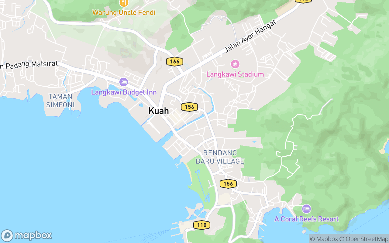 Map showing the location of Kuah Town Night Market (Wednesday, Saturday)