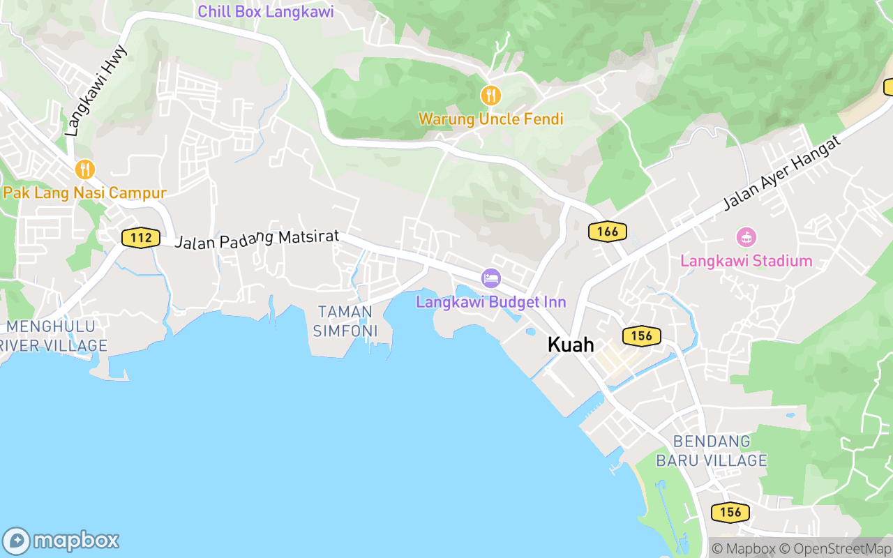 Map showing the location of Adya hotel Langkawi