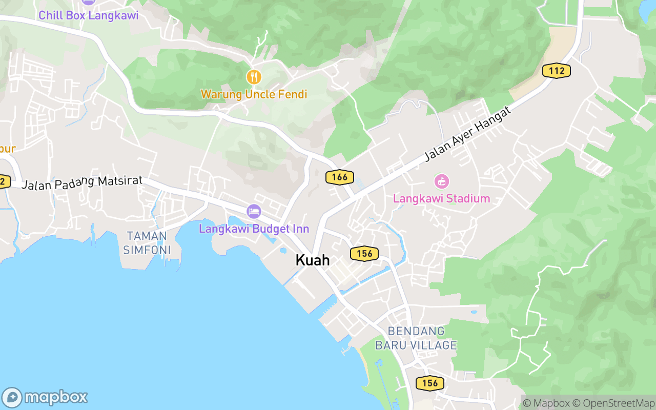 Map showing the location of Kuah Police Station