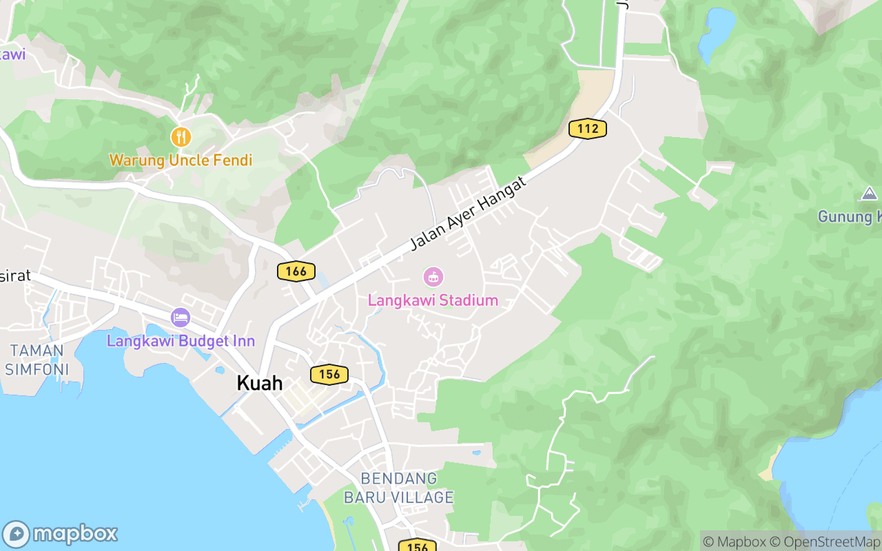 Map showing the location of Stadium Langkawi