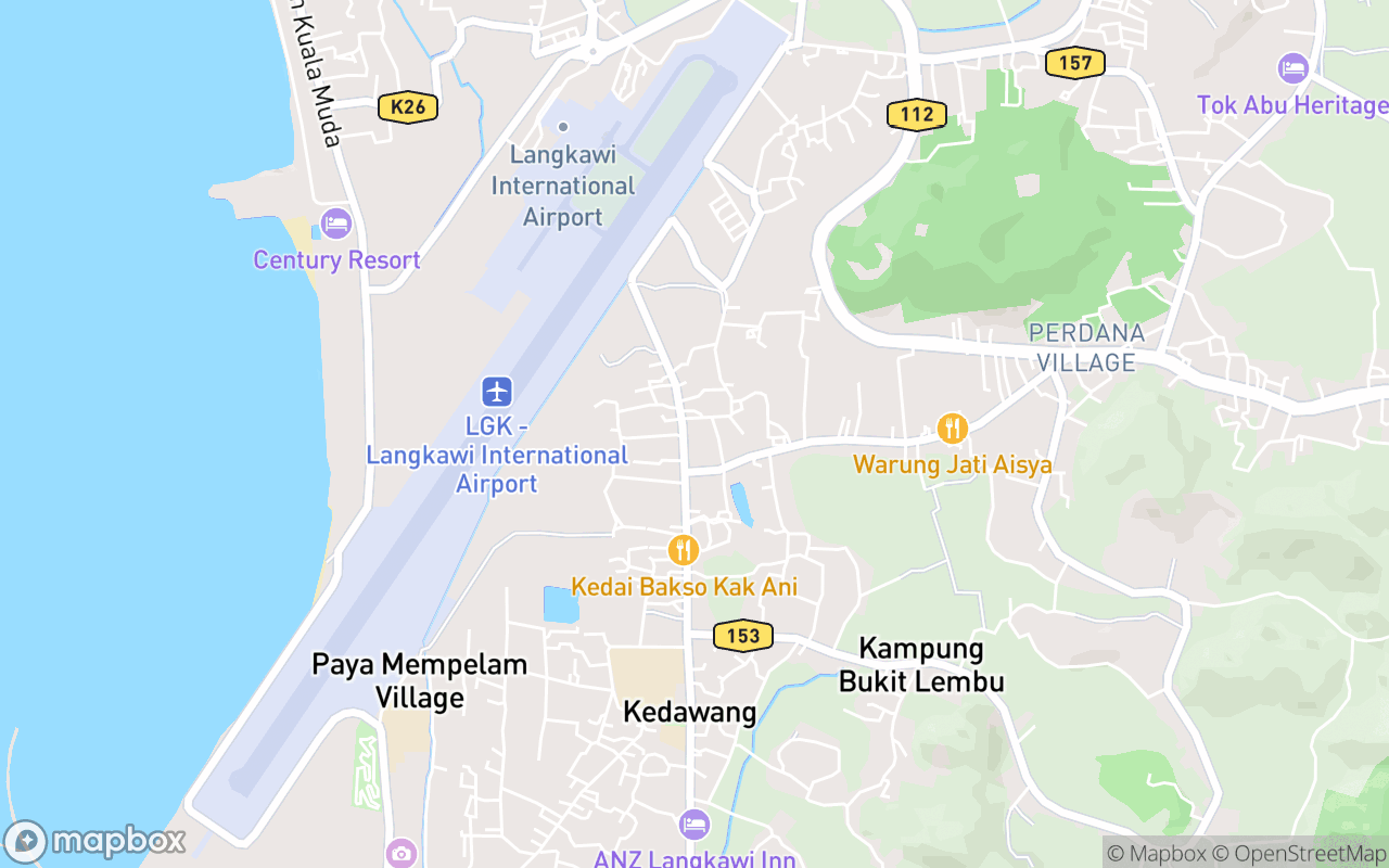 Map showing the location of Kedawang Night Market (Tuesday)