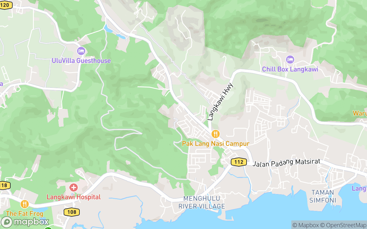 Map showing the location of Langkawi Thean Hou Temple