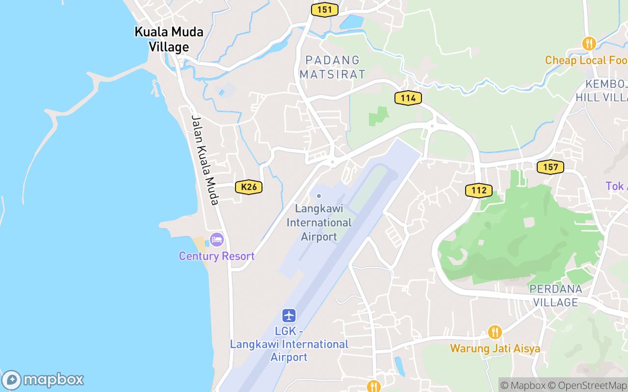 Map showing the location of Langkawi Tourist Information Centre