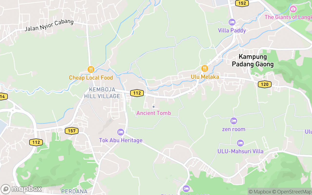 Map showing the location of Ulu Melaka Night Market (Monday)