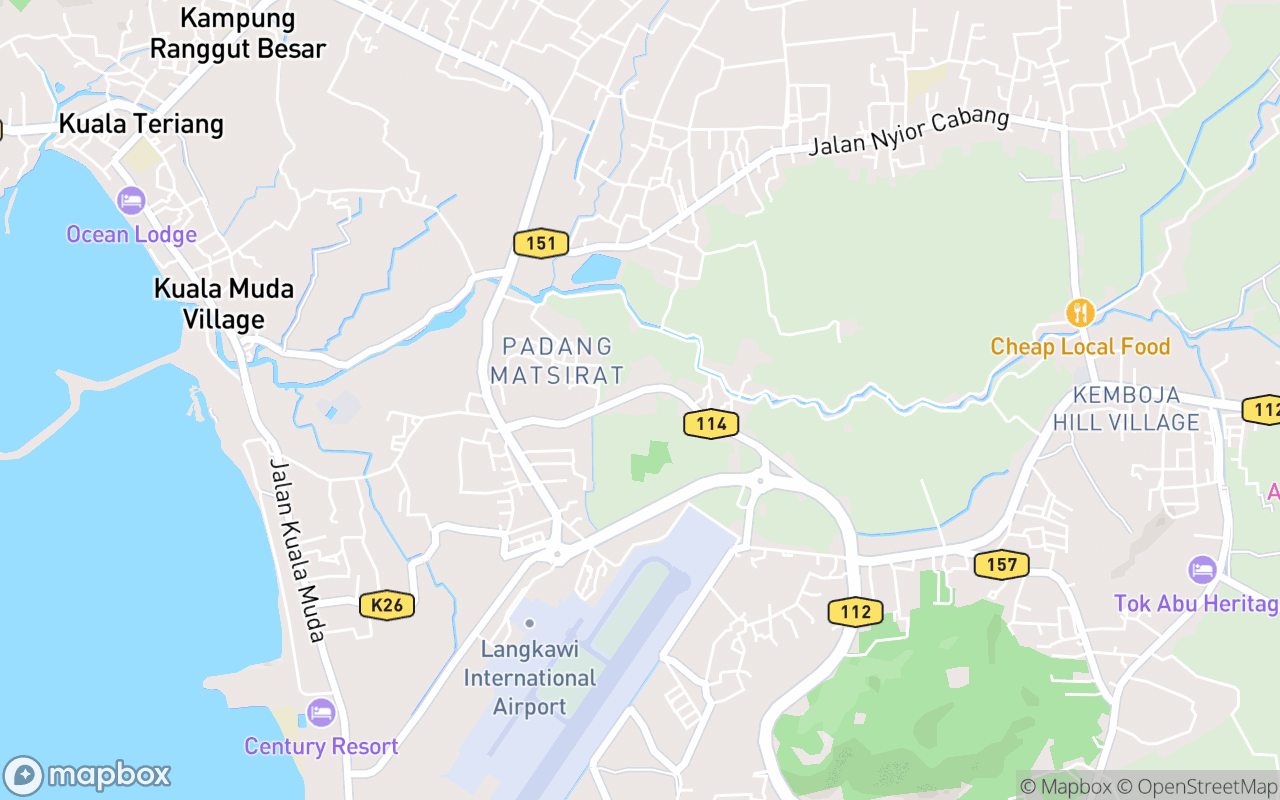 Map showing the location of Klinik Swasta Padang Matsirat (Private)