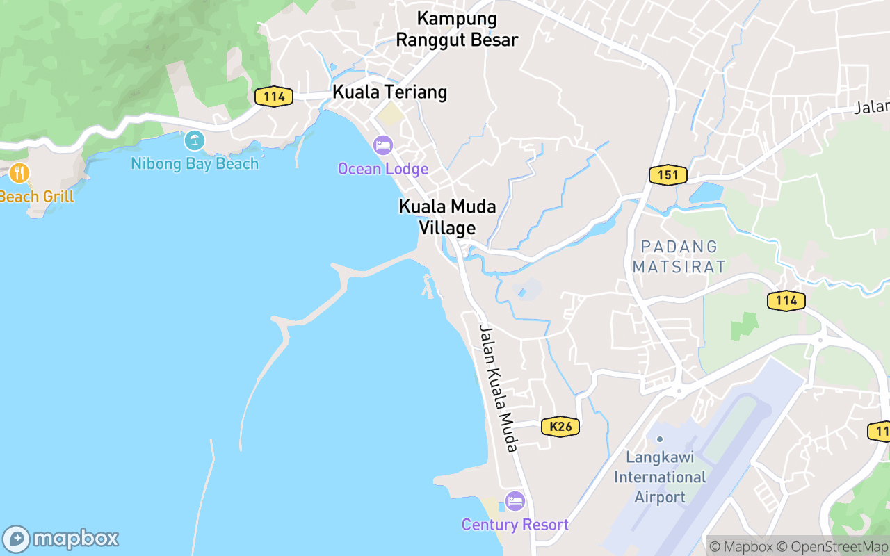 Map showing the location of Ombak Villa Langkawi