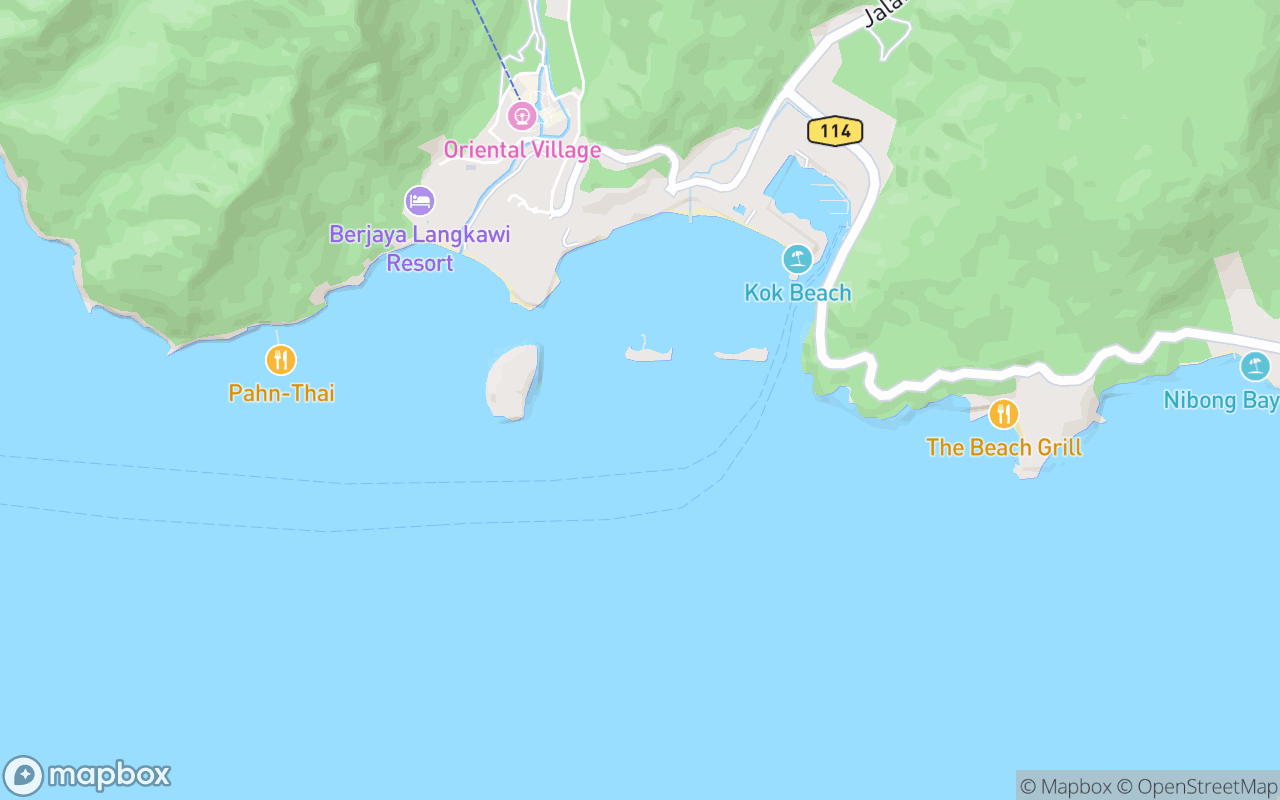 Map showing the location of Sunset Cruise (Paradise 101)
