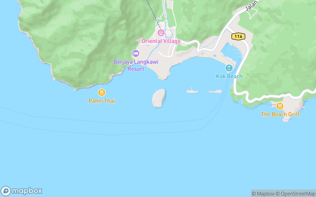 Map showing the location of Pulau Burau