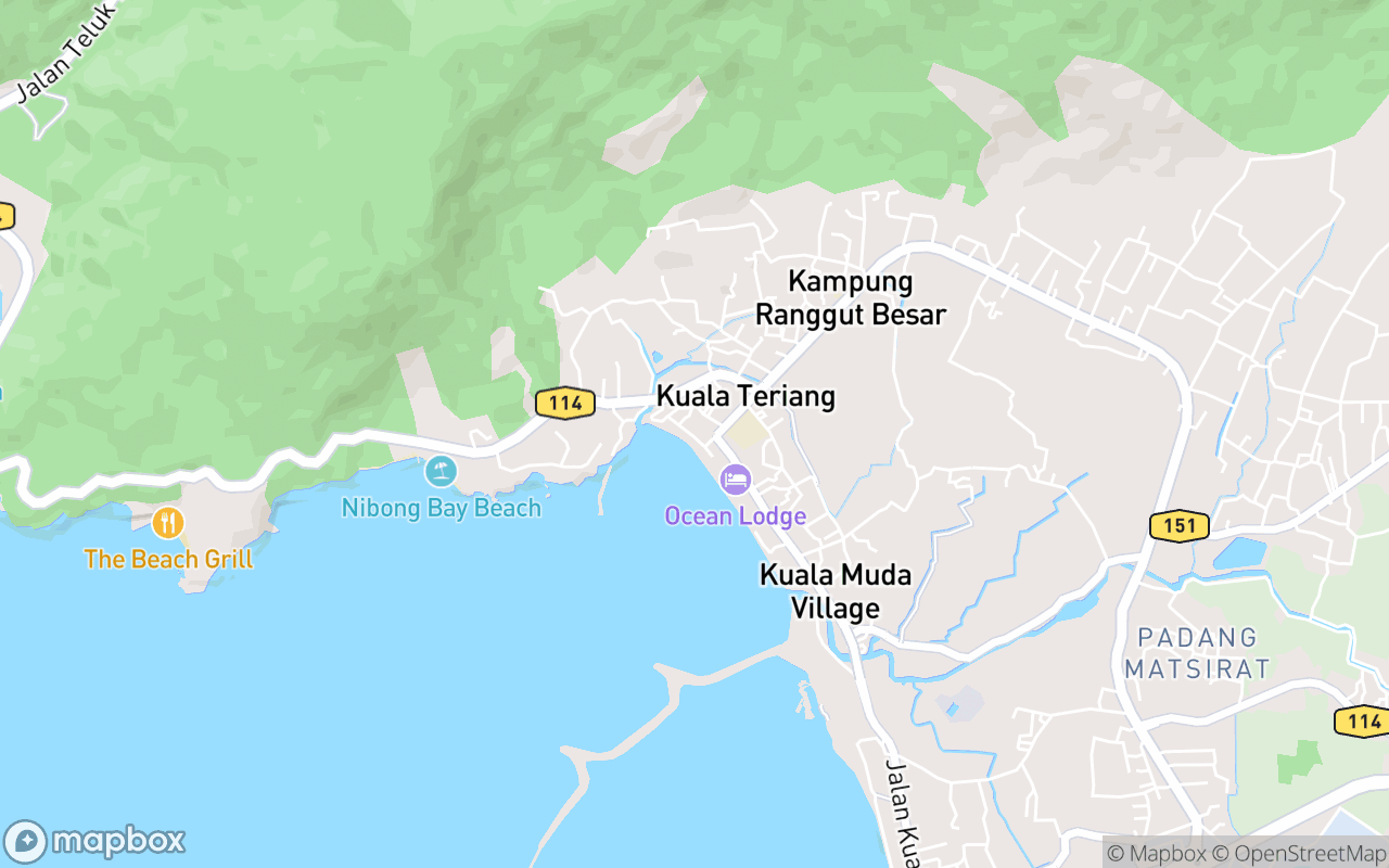 Map showing the location of Kuala Teriang Police Station