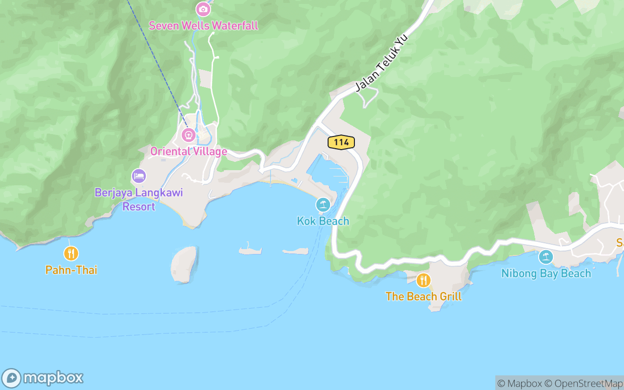 Map showing the location of Pantai Kok Langkawi