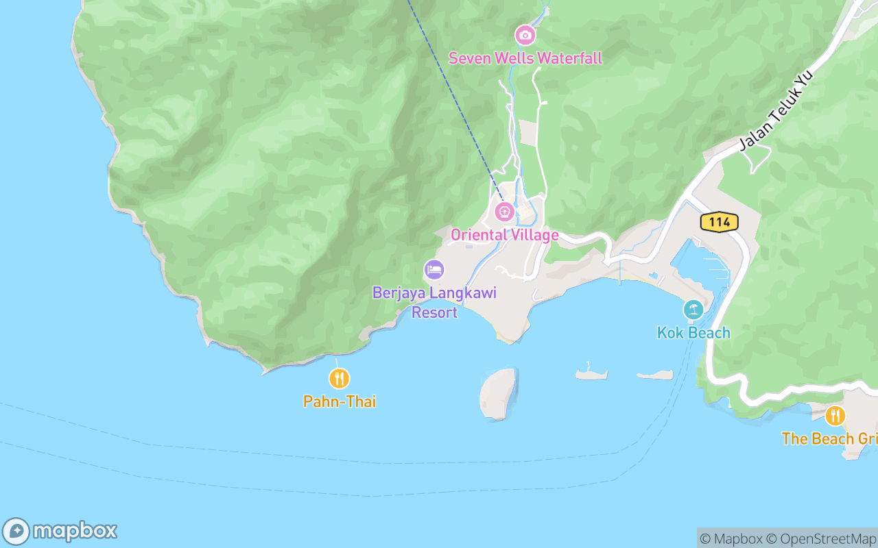 Map showing the location of Berjaya Langkawi Resort