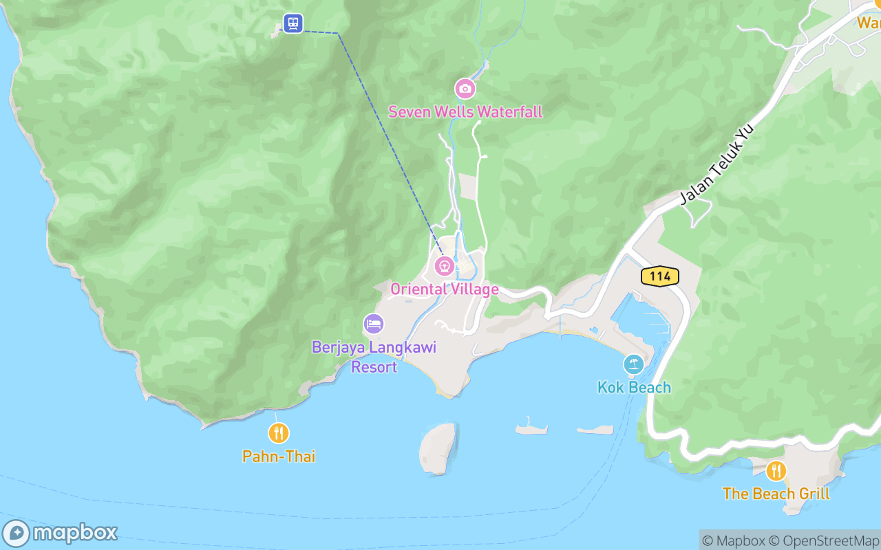 Map showing the location of Oriental Village