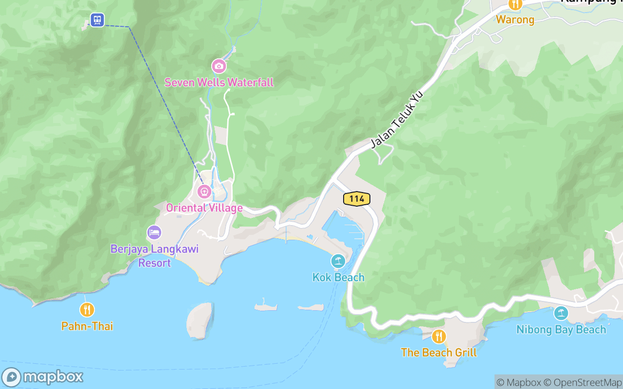 Map showing the location of SKYTREX Adventure Langkawi