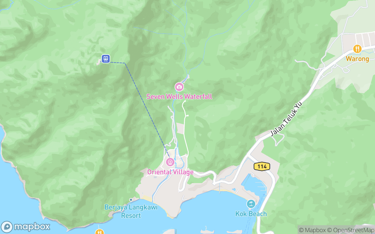 Map showing the location of Telaga Tujuh Car Park