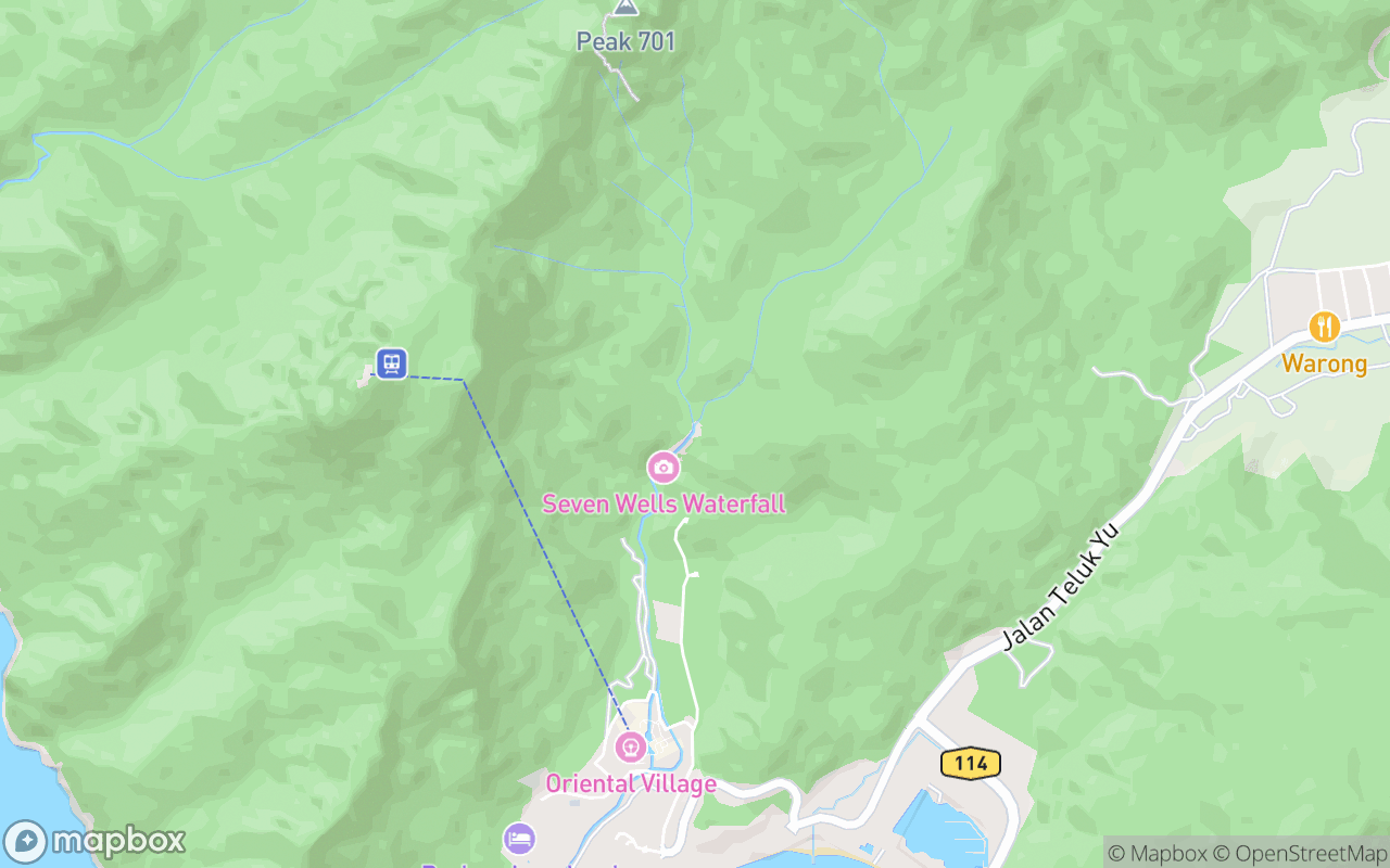 Map showing the location of Jambatan Telaga Tujuh (Waterfall)