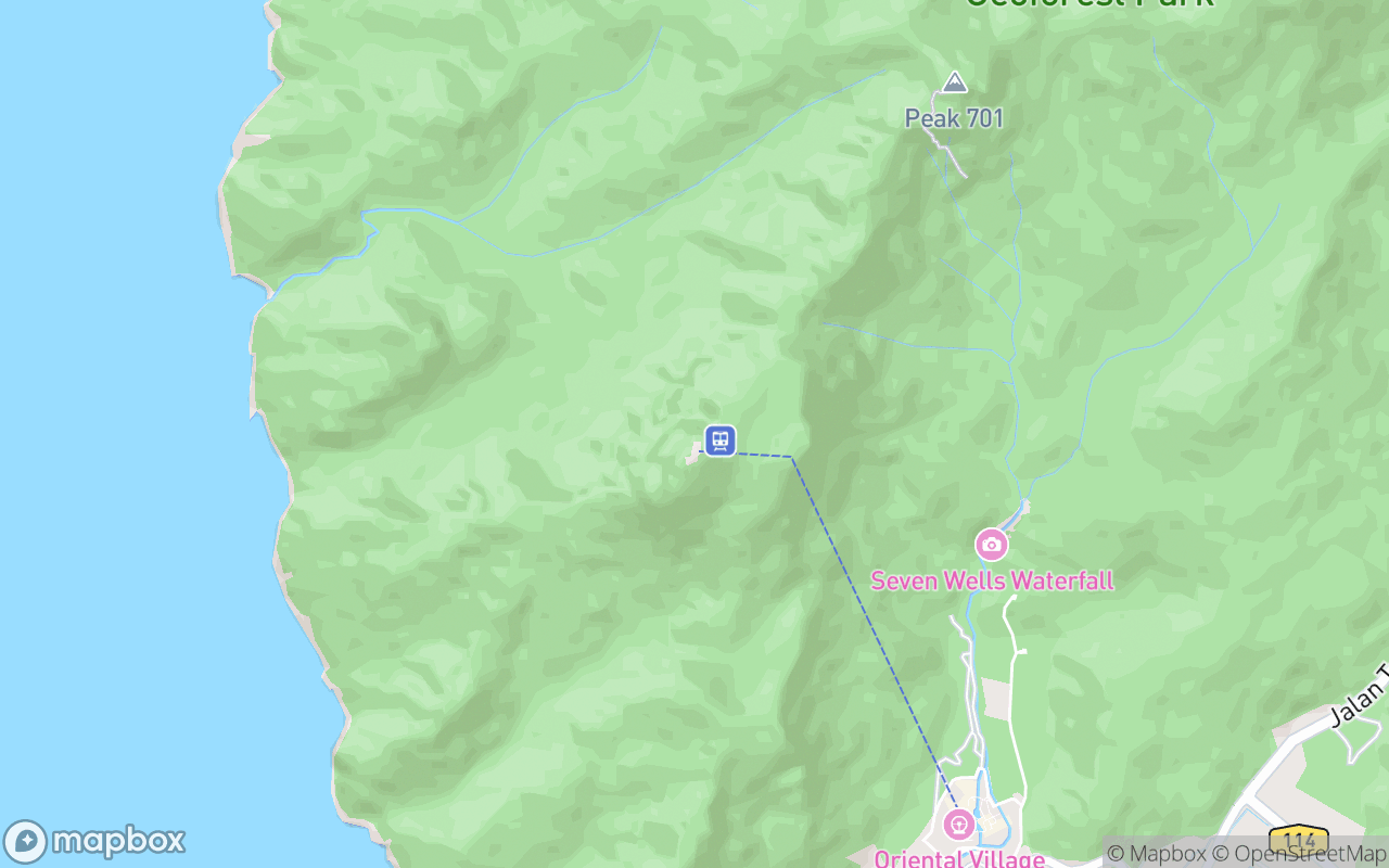Map showing the location of Machincang Peak