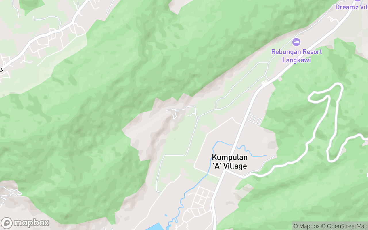 Map showing the location of Air Terjun Tok Kasa (Waterfall)