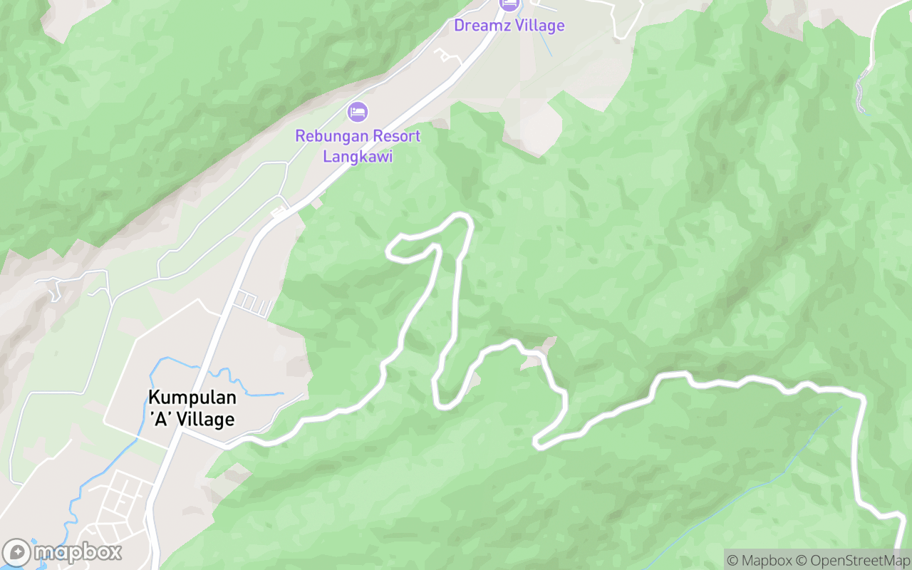 Map showing the location of Gunung Raya Natural Mineral Water Point 1
