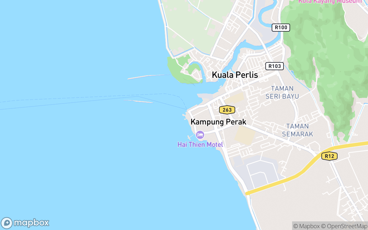 Map showing the location of Masjid Al Hussain Kuala Perlis