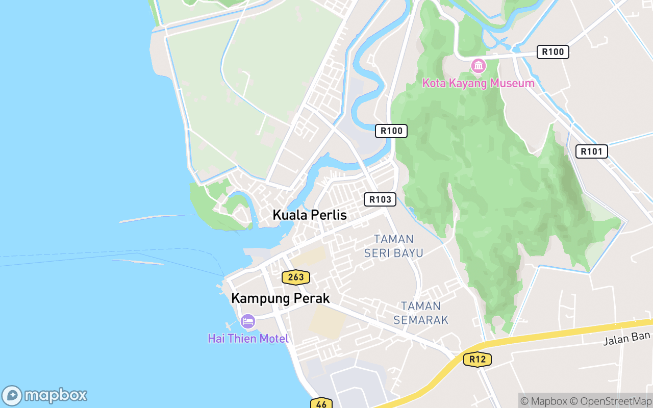 Map showing the location of Masjid Al Rahmaniah
