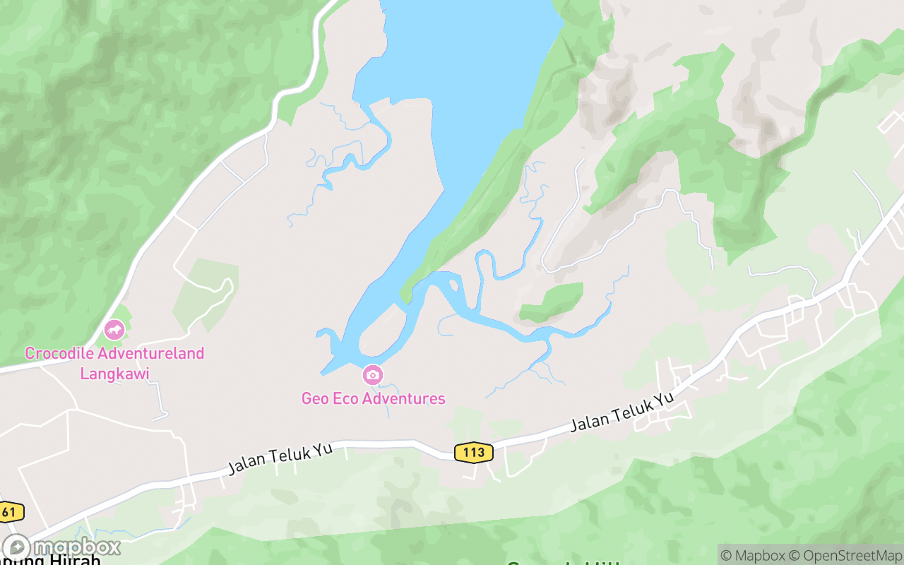 Map showing the location of Eagle Watching Point (Kubang Badak)