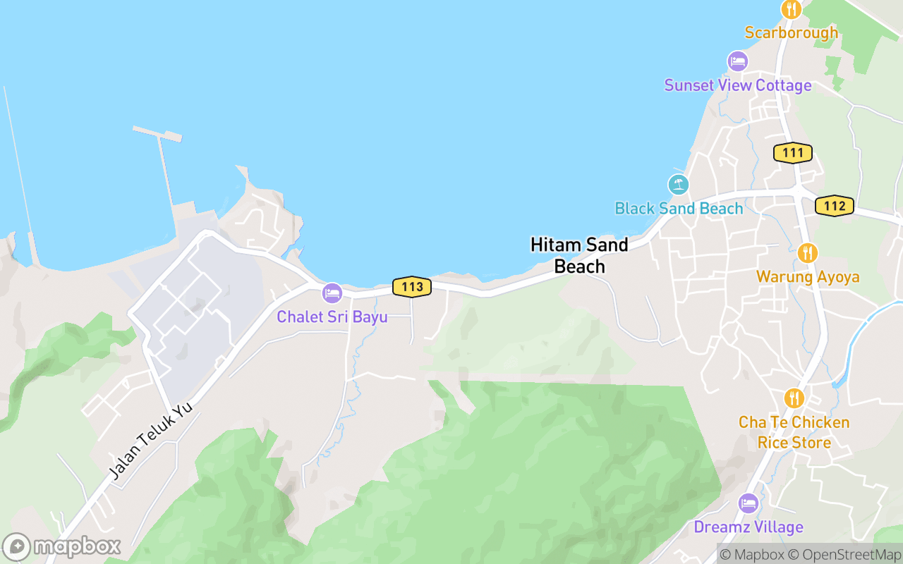 Map showing the location of Teluk Yu Granite Tors