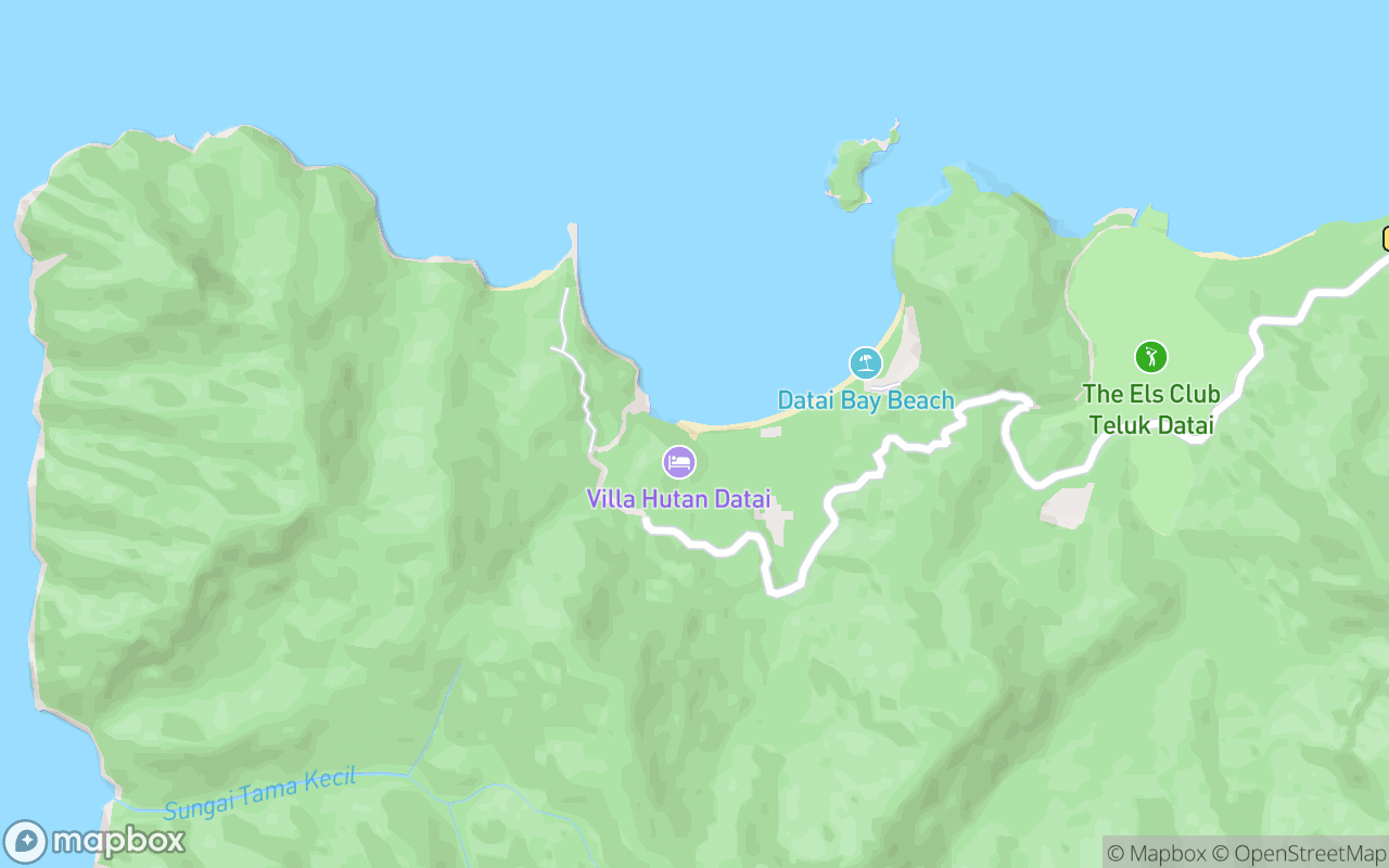 Map showing the location of Teluk Datai