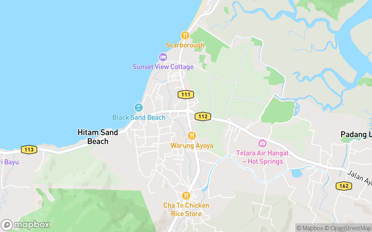 Map showing the location of Ayer Hangat Night Market (Friday)