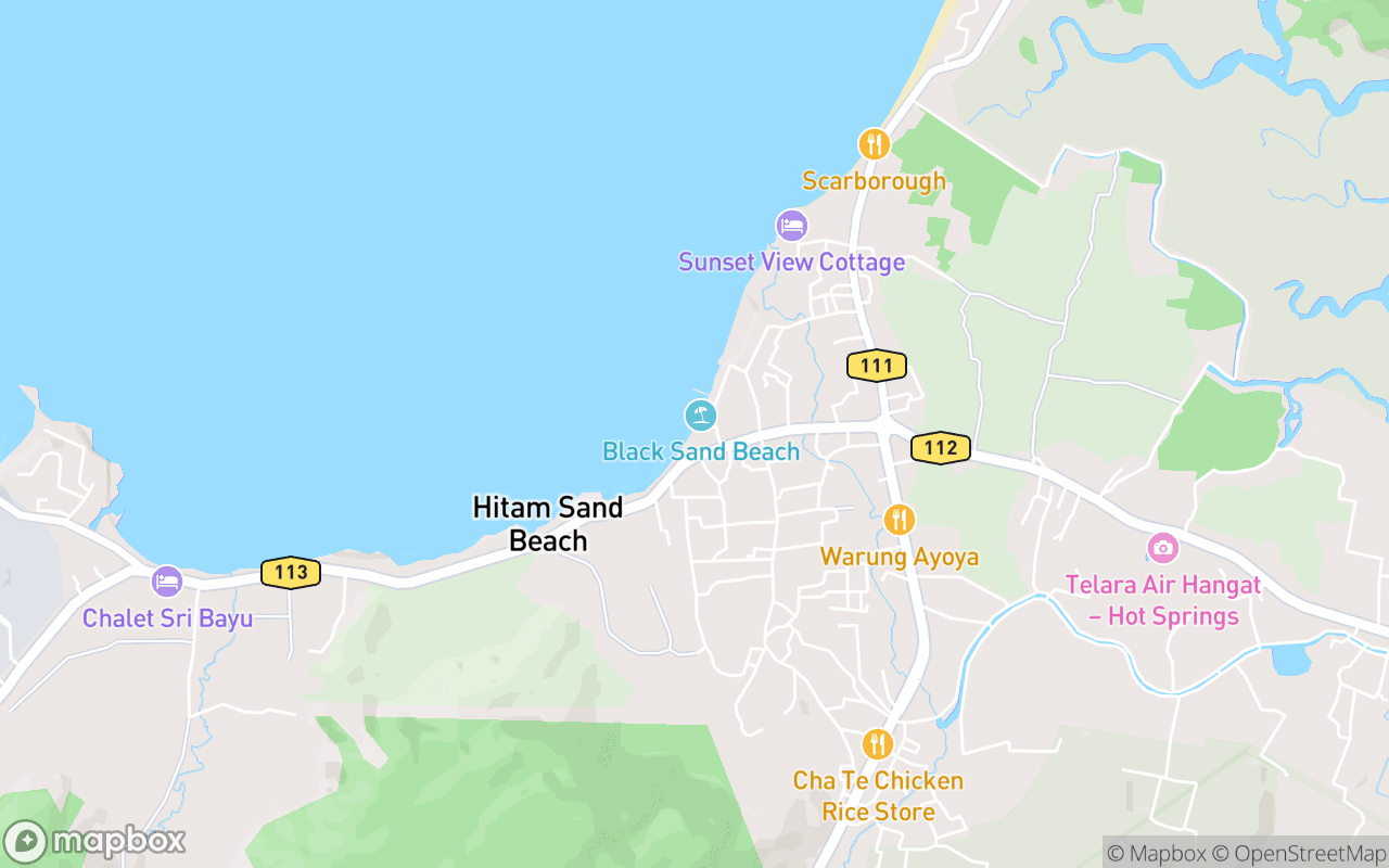 Map showing the location of Pantai Pasir Hitam