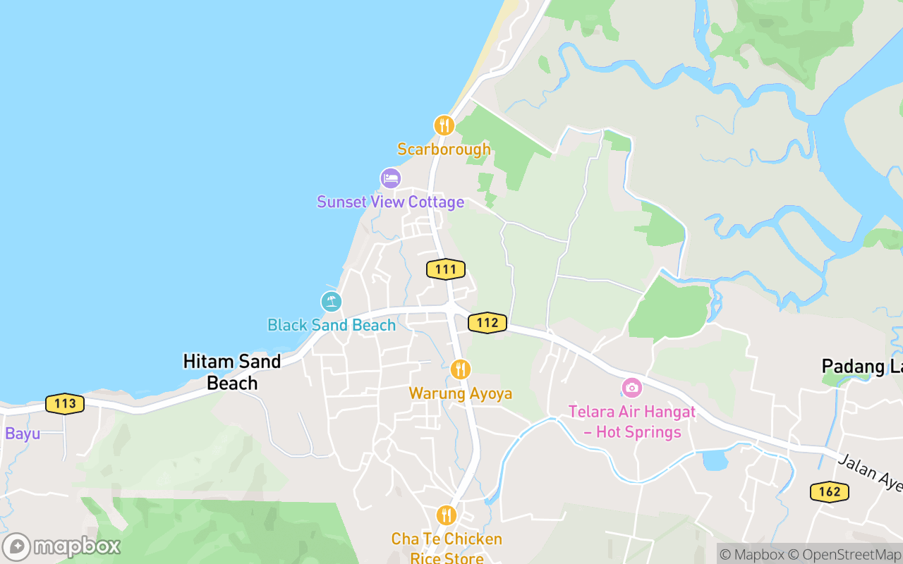 Map showing the location of Air Hangat Police Station