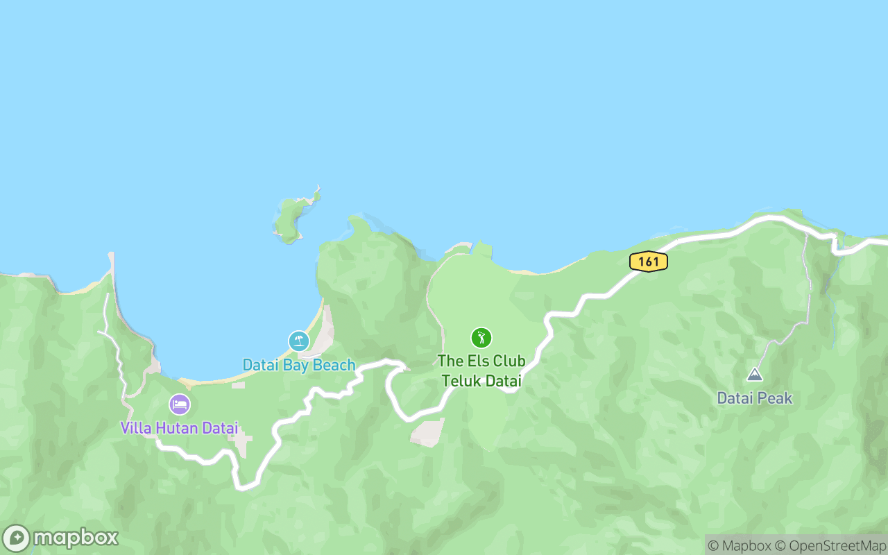 Map showing the location of The Els Club Teluk Datai Rainforest Course
