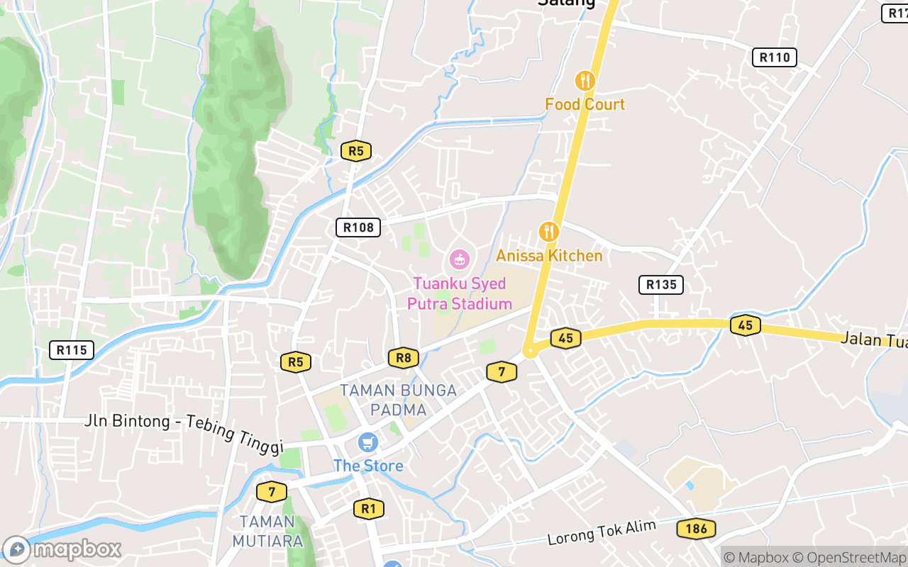 Map showing the location of Kompleks Sukan Tuanku Syed Putra