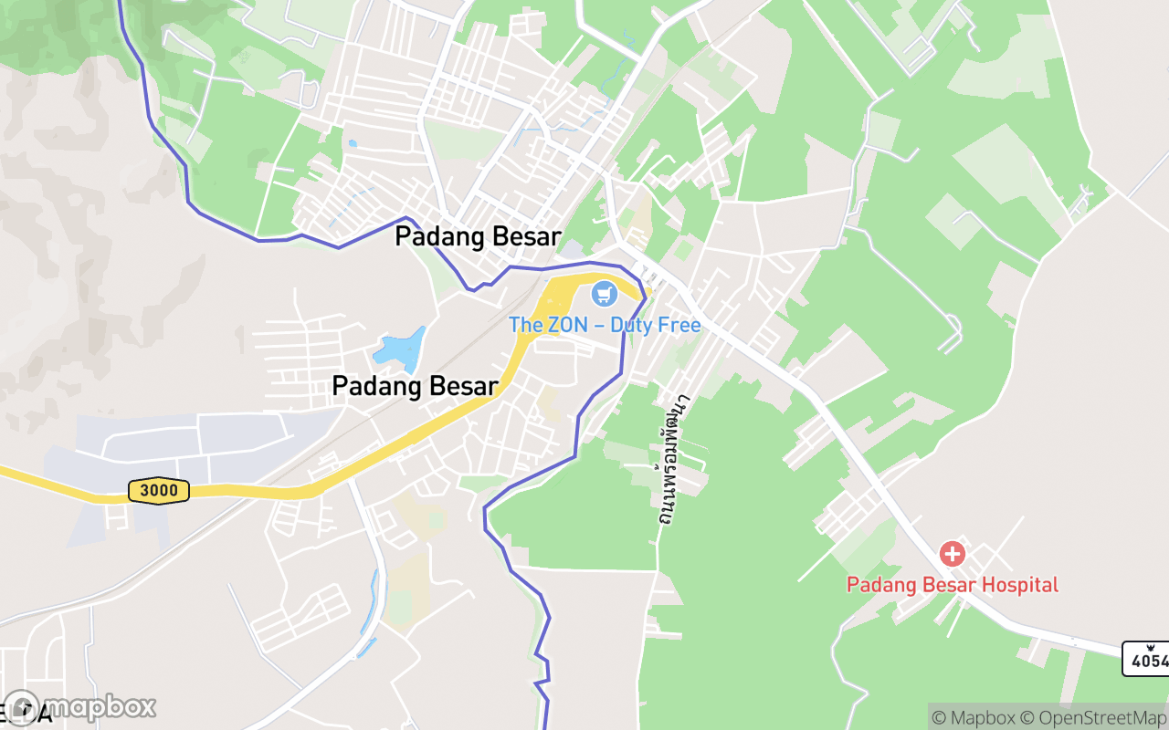 Map showing the location of Arked Niaga Padang Besar